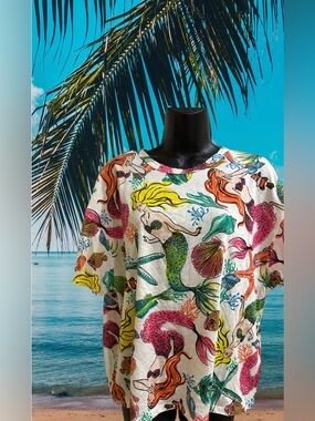 Zara Colorful Mermaid Print Tee⭐️NWT⭐️